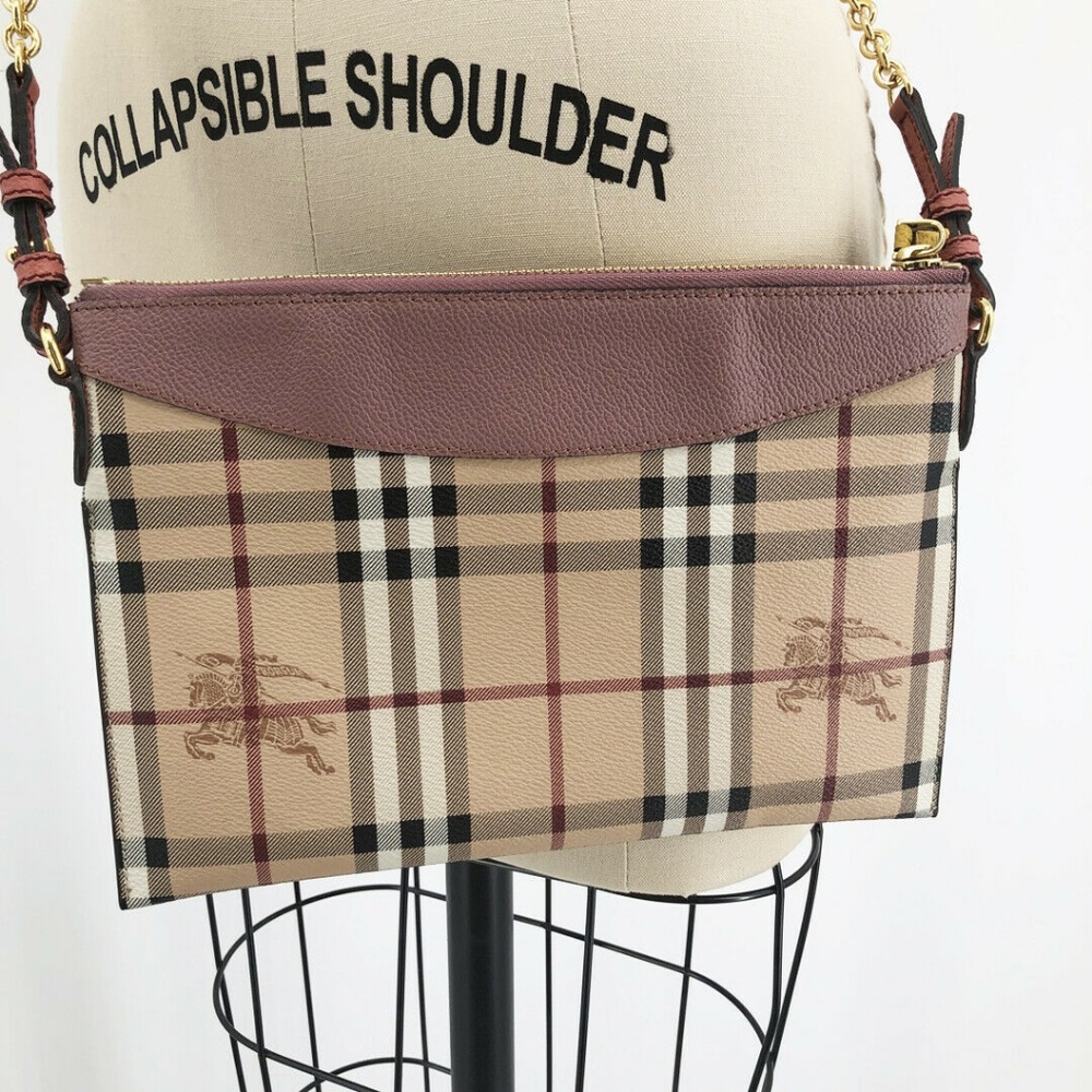 BURBERRY Peyton Crossbody Haymarket Check Bag - Picture 5 of 8